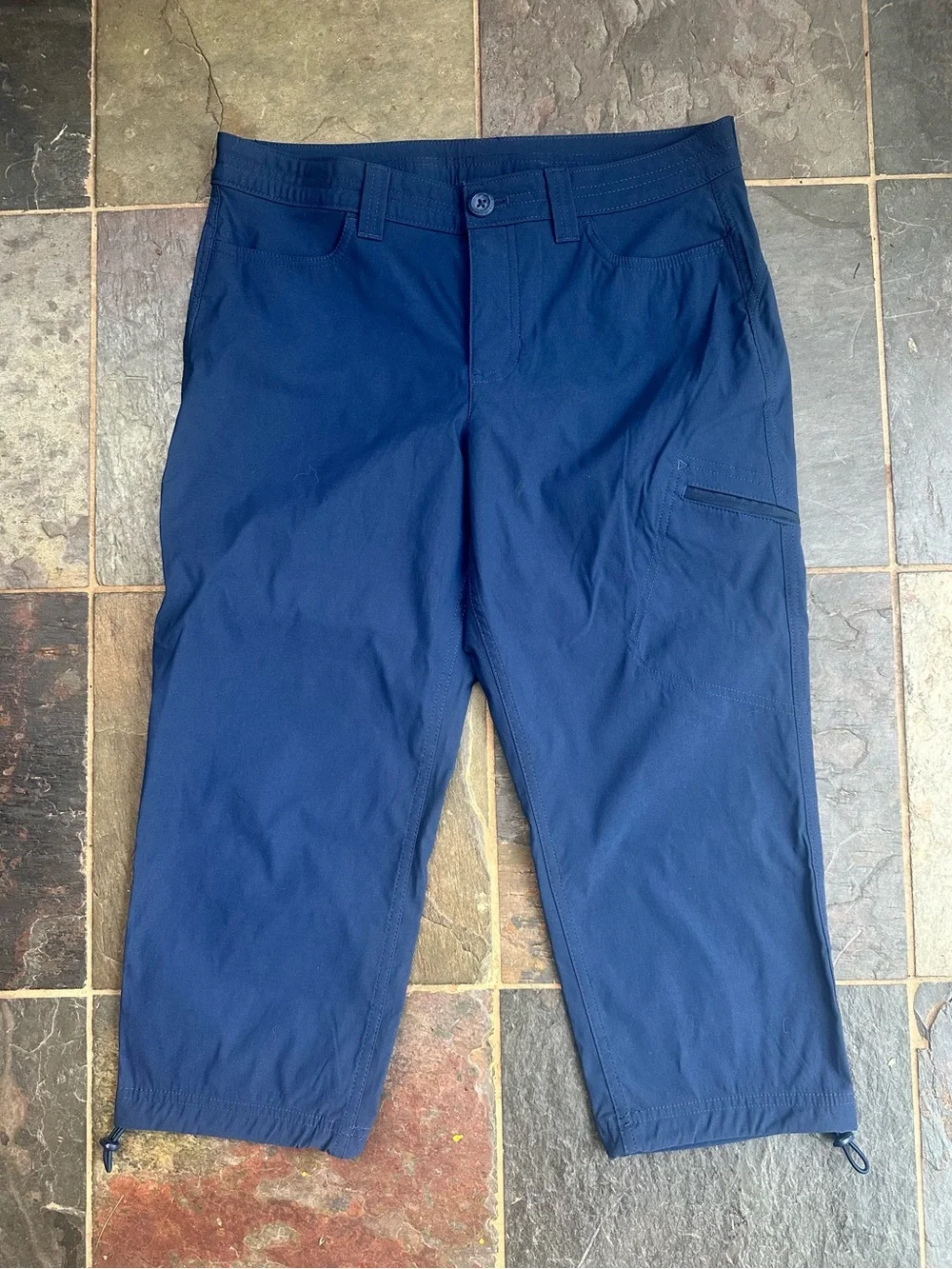 Eddie Bauer Navy Blue Cropped Utility Pants- 8 - Picture 1 of 7
